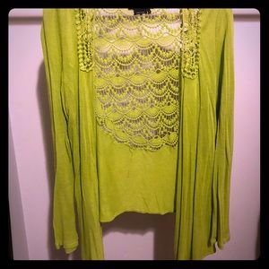 Green cardigan